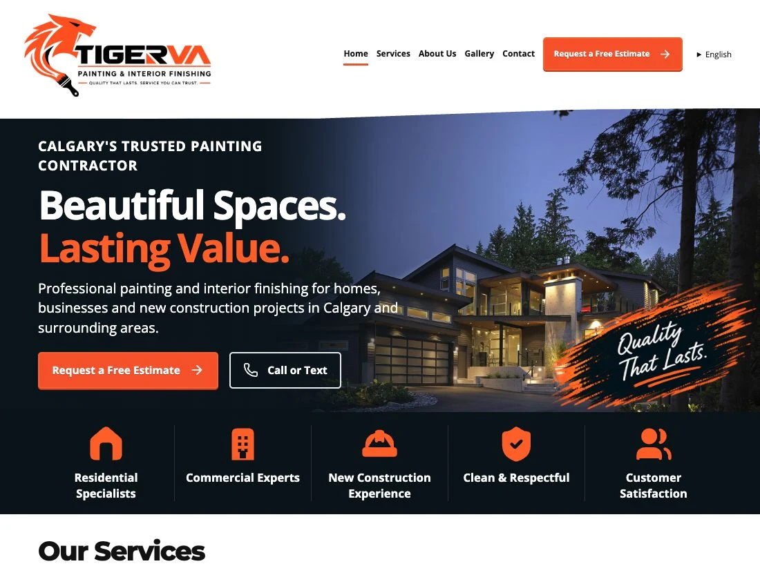 TIGERVA website preview